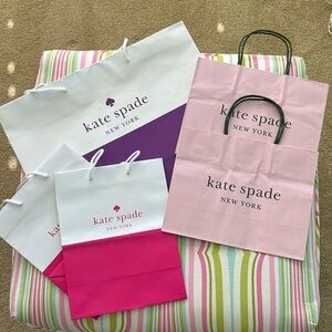 Kate Spade paper shopping bags, 3 used 2 never used